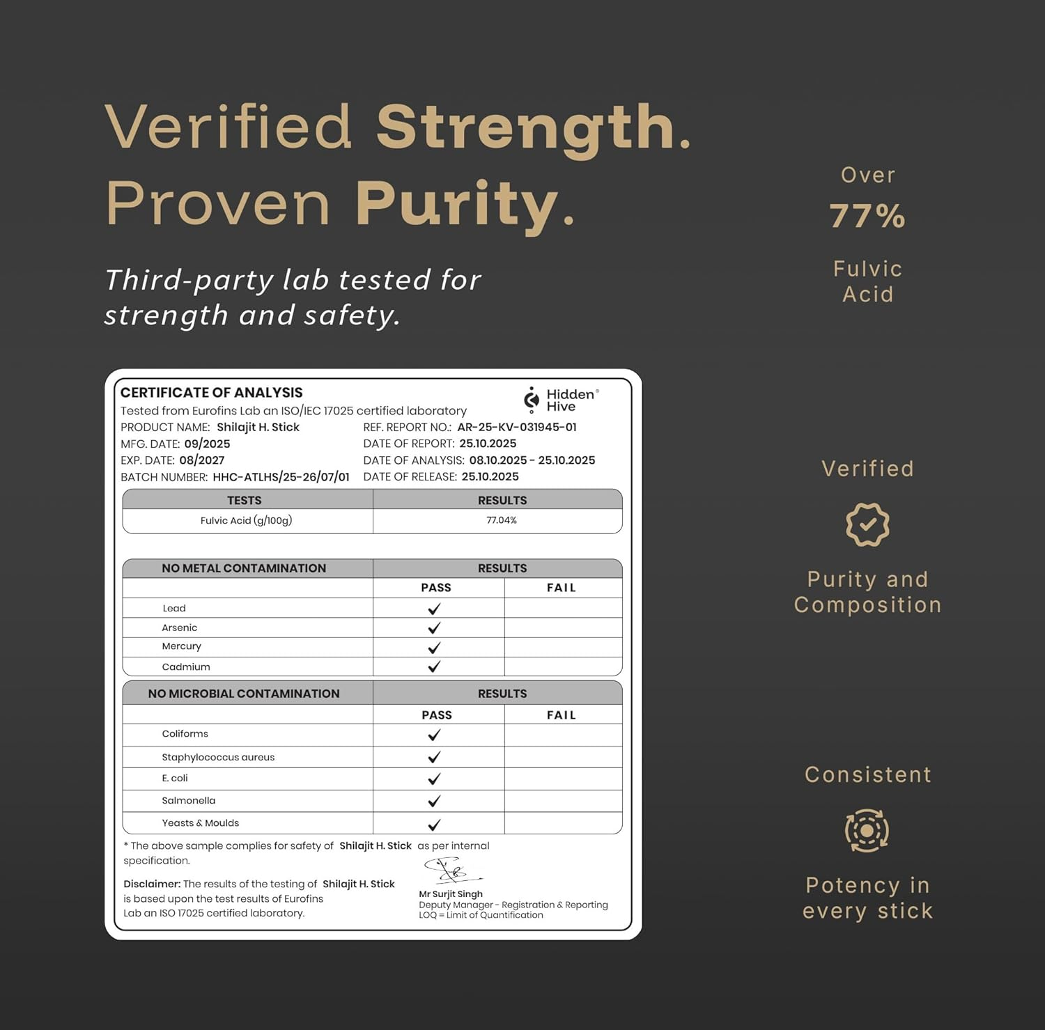 Hiddenhive Shilajit Honey Sticks – 600mg Himalayan Energy Boost