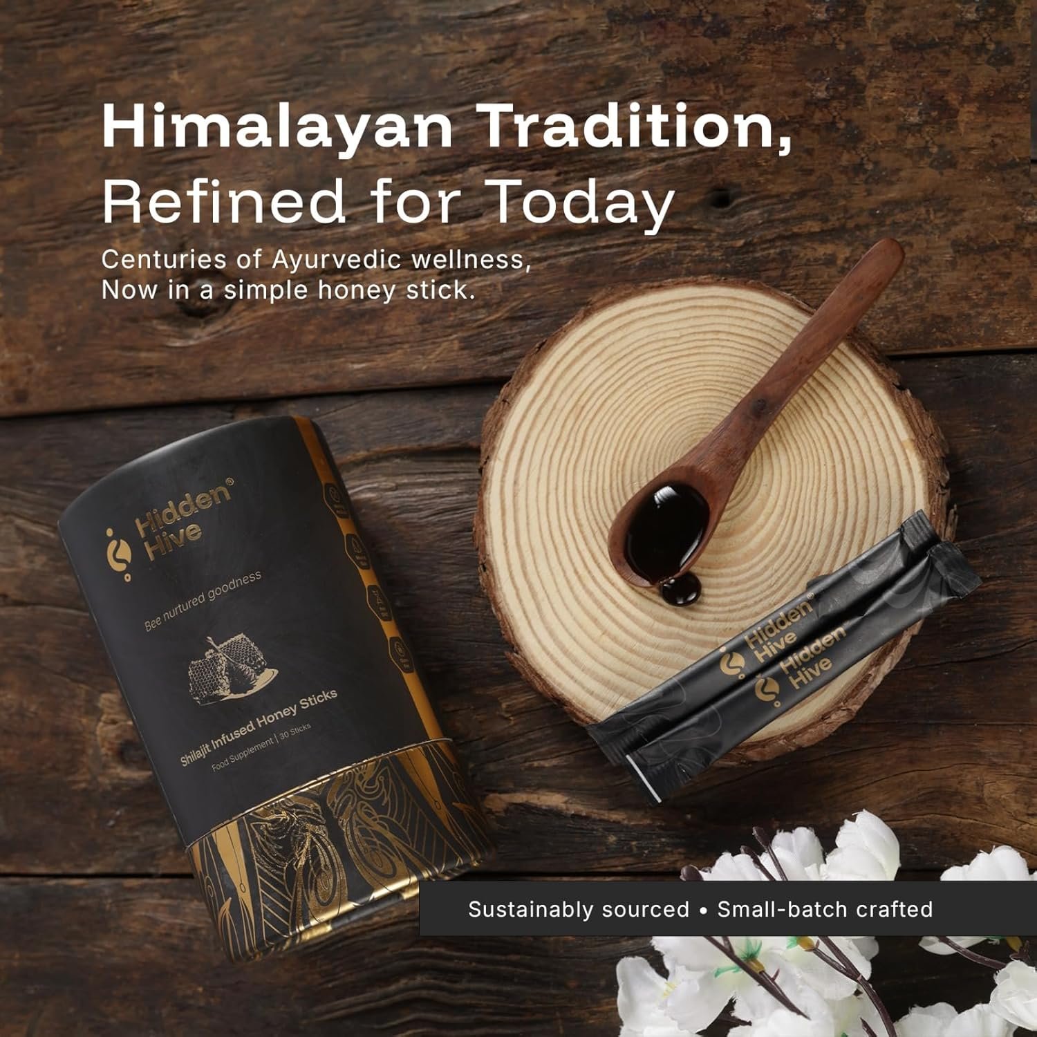 Hiddenhive Shilajit Honey Sticks – 600mg Himalayan Energy Boost