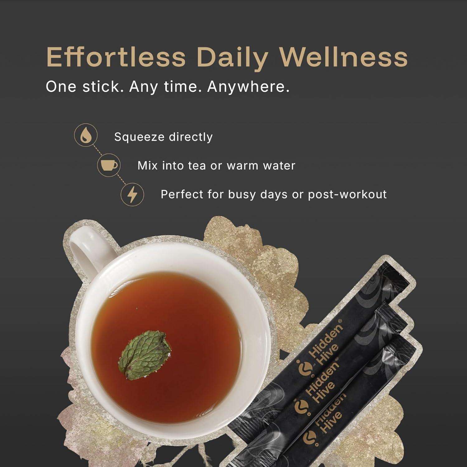 Hiddenhive Shilajit Honey Sticks – 600mg Himalayan Energy Boost